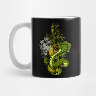 Wonderful violin with awesome snake and flowers Mug